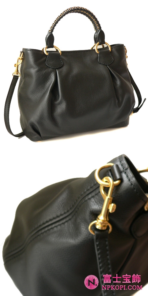 ミュウミュウ MIUMIU ショルダーバッグ ストラップ付き2WAYハンドバッグ レザー ブラック(NERO) RR1629 VIT.CARIBU